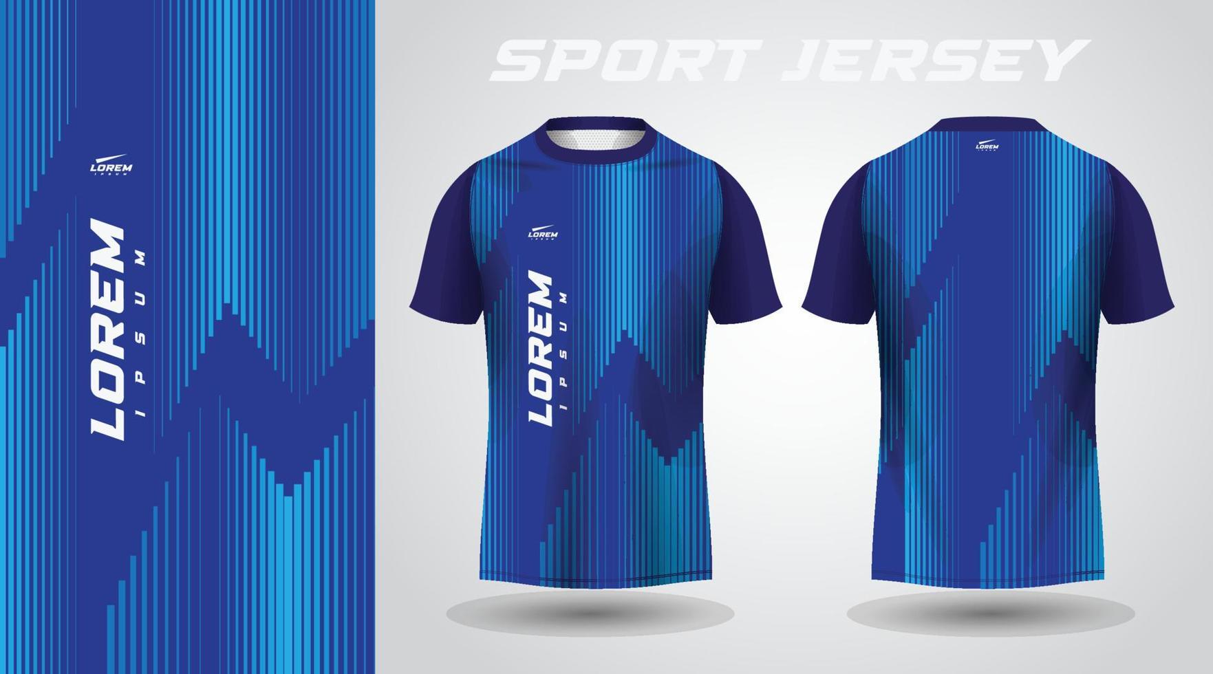 t-shirt blu con design in jersey sportivo vettore