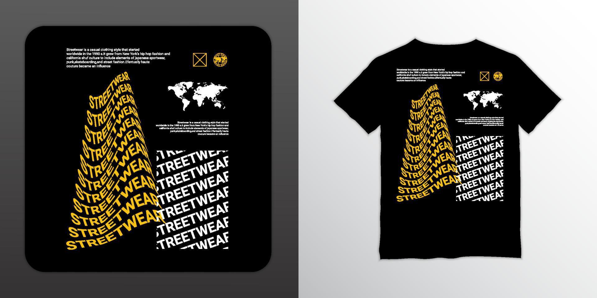 t-shirt design streetwear, adatta per serigrafia, giacche e altro vettore