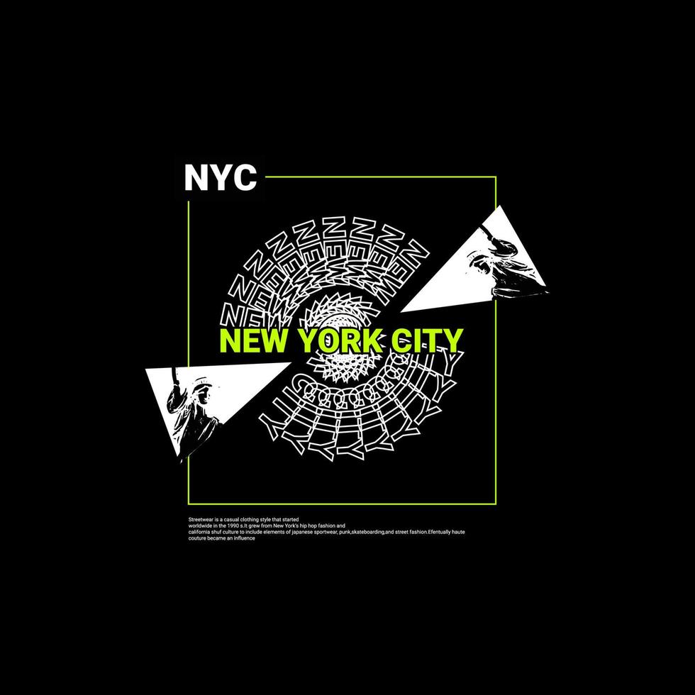 design per la scrittura di new york city, adatto per la serigrafia di magliette, vestiti, giacche e altro vettore