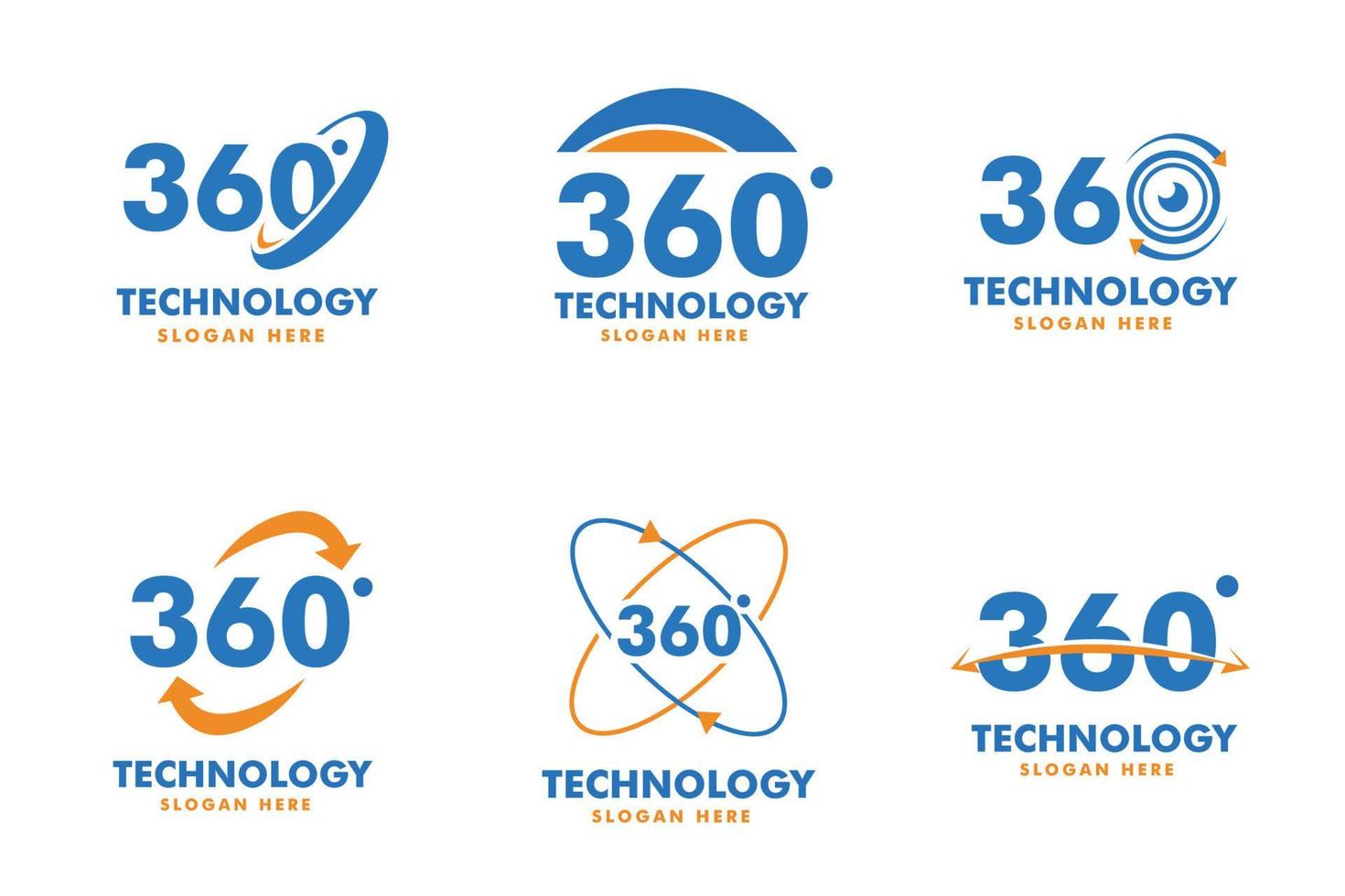 Modello di logo della tecnologia a 360 gradi vettore