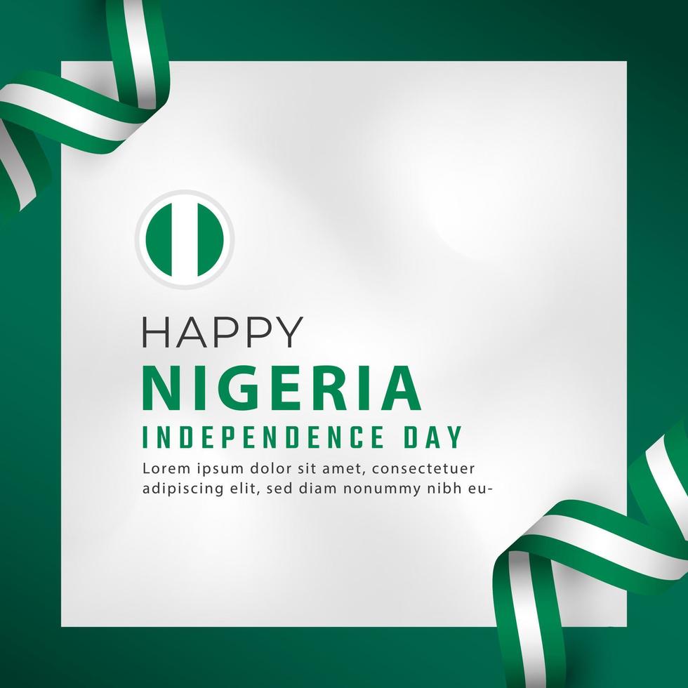 felice giorno dell'indipendenza della nigeria 1 ottobre celebrazione disegno vettoriale illustrazione. modello per poster, banner, pubblicità, biglietto di auguri o elemento di design di stampa