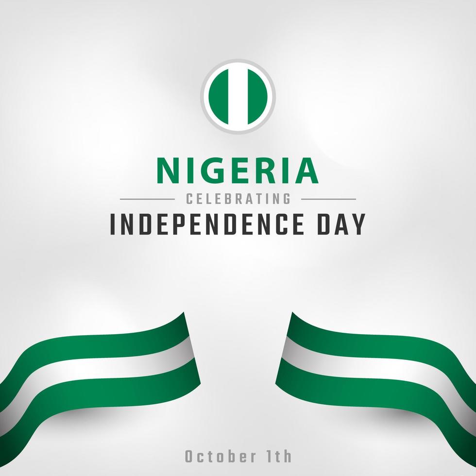 felice giorno dell'indipendenza della nigeria 1 ottobre celebrazione disegno vettoriale illustrazione. modello per poster, banner, pubblicità, biglietto di auguri o elemento di design di stampa