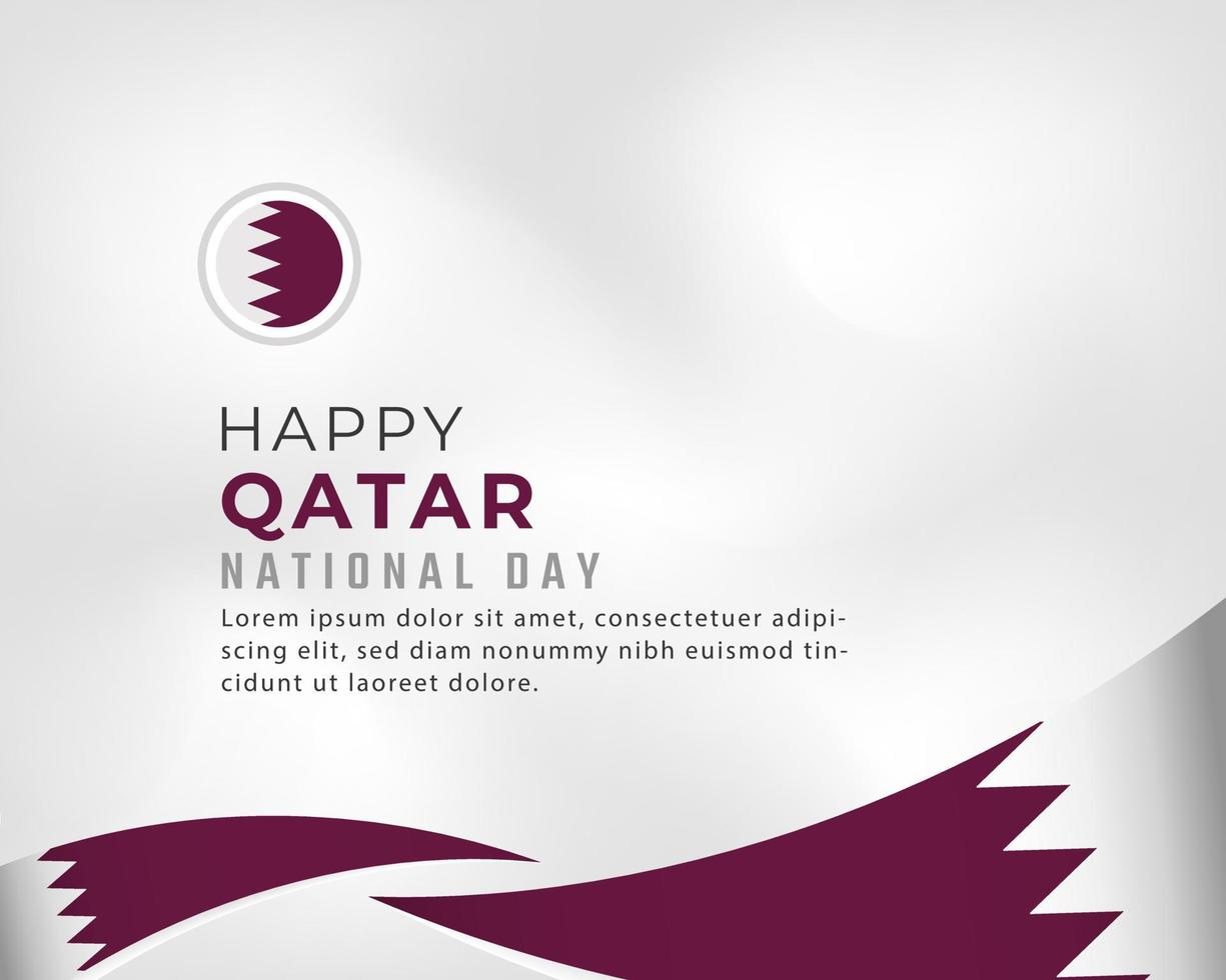 illustrazione del disegno vettoriale di celebrazione del 18 dicembre felice festa nazionale del qatar. modello per poster, banner, pubblicità, biglietto di auguri o elemento di design di stampa