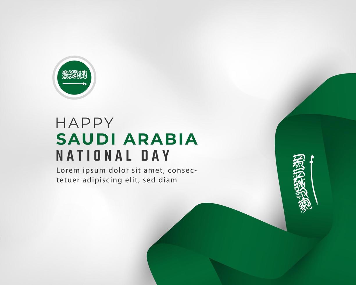 felice festa nazionale dell'arabia saudita 23 settembre illustrazione del disegno vettoriale di celebrazione. modello per poster, banner, pubblicità, biglietto di auguri o elemento di design di stampa
