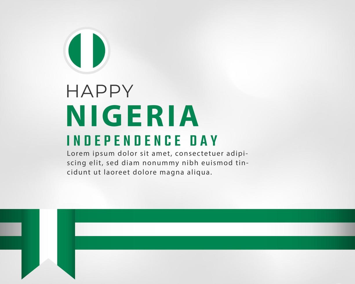 felice giorno dell'indipendenza della nigeria 1 ottobre celebrazione disegno vettoriale illustrazione. modello per poster, banner, pubblicità, biglietto di auguri o elemento di design di stampa