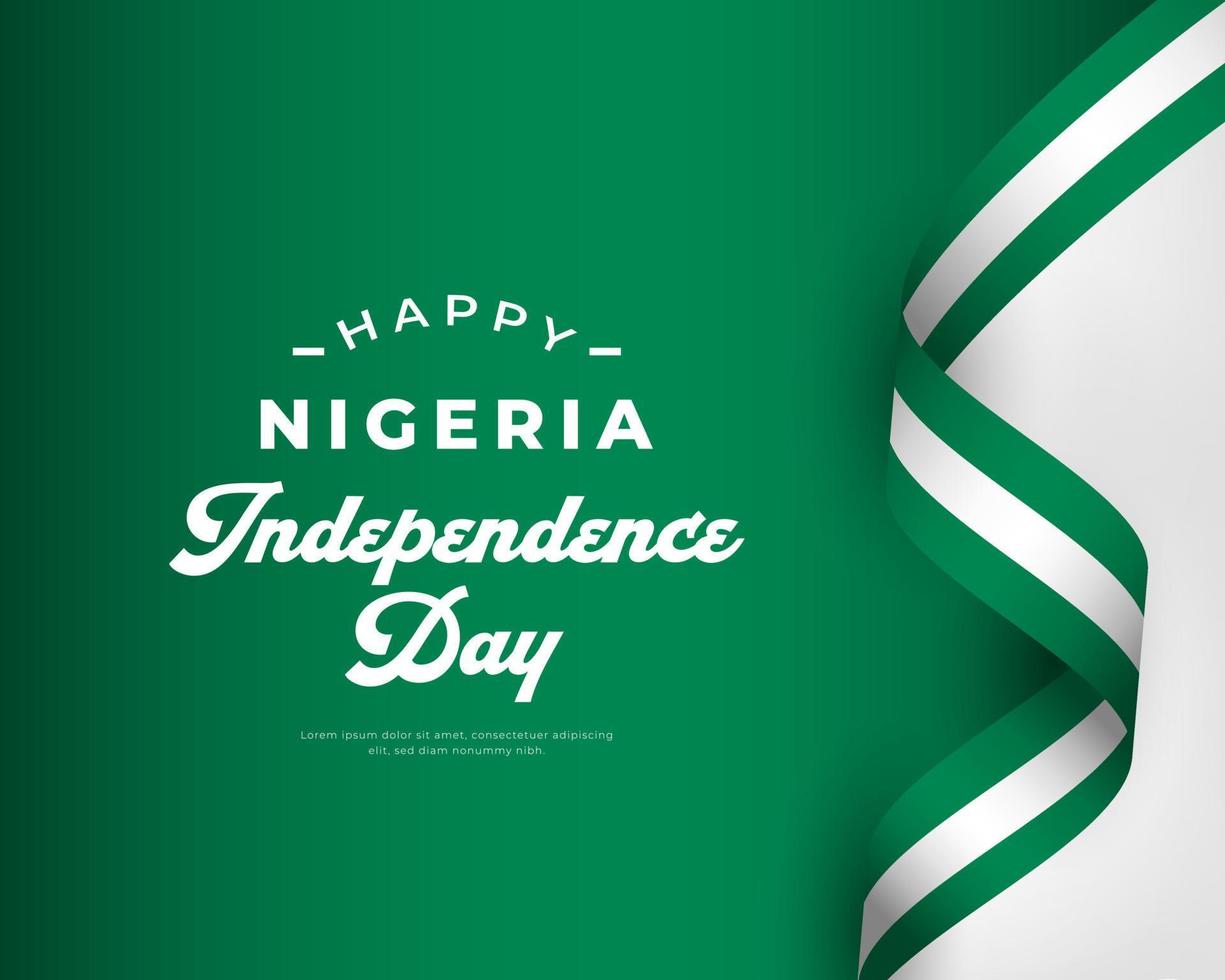 felice giorno dell'indipendenza della nigeria 1 ottobre celebrazione disegno vettoriale illustrazione. modello per poster, banner, pubblicità, biglietto di auguri o elemento di design di stampa