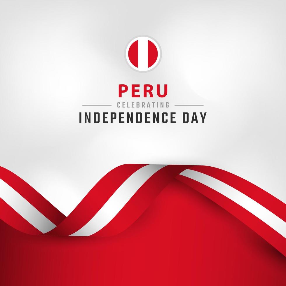 felice giorno dell'indipendenza del perù 28 luglio celebrazione disegno vettoriale illustrazione. modello per poster, banner, pubblicità, biglietto di auguri o elemento di design di stampa