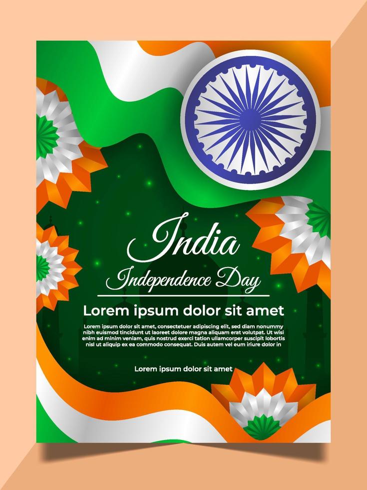 poster del giorno dell'indipendenza dell'india vettore