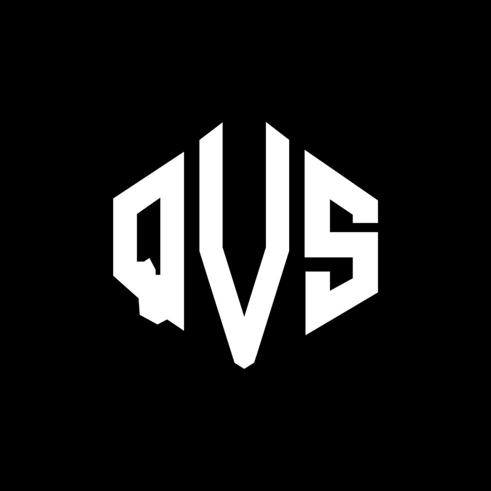 design del logo della lettera qvs con forma poligonale. qvs poligono e design del logo a forma di cubo. qvs modello di logo vettoriale esagonale colori bianco e nero. monogramma qvs, logo aziendale e immobiliare.