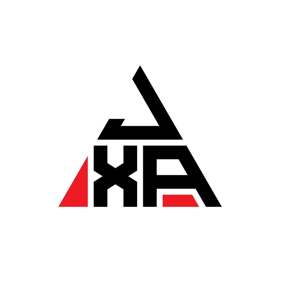 design del logo della lettera triangolare jxa con forma triangolare. monogramma di design del logo del triangolo jxa. modello di logo vettoriale triangolo jxa con colore rosso. logo triangolare jxa logo semplice, elegante e lussuoso.