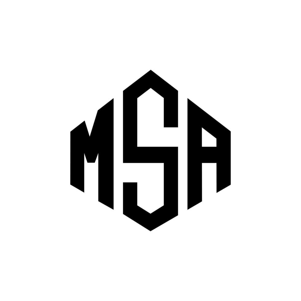 design del logo della lettera msa con forma poligonale. msa poligono e design del logo a forma di cubo. msa esagono logo modello vettoriale colori bianco e nero. monogramma msa, logo aziendale e immobiliare.