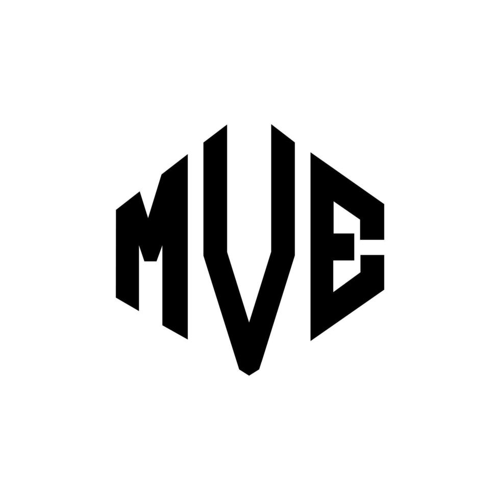 mve lettera logo design con forma poligonale. mve poligono e design del logo a forma di cubo. mve esagono logo modello vettoriale colori bianco e nero. monogramma mve, logo aziendale e immobiliare.