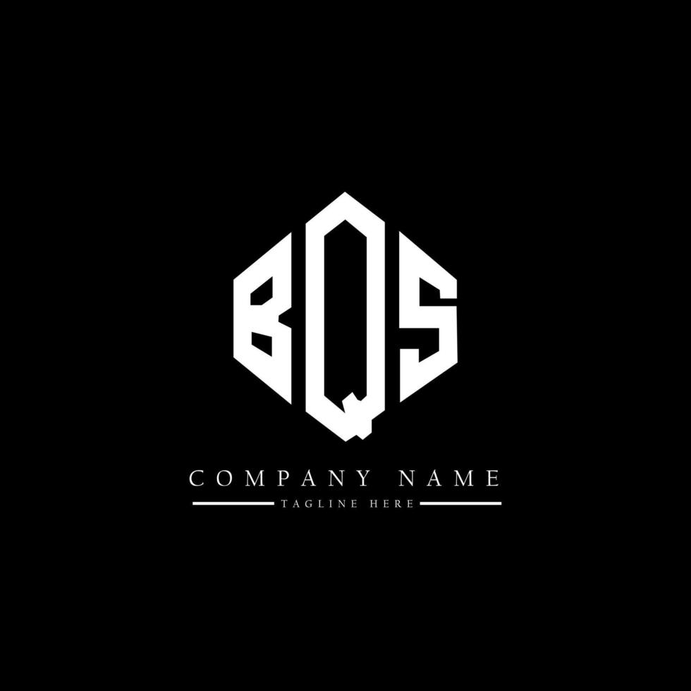 design del logo della lettera bqs con forma poligonale. bqs poligono e design del logo a forma di cubo. bqs modello di logo vettoriale esagonale colori bianco e nero. monogramma bqs, logo aziendale e immobiliare.