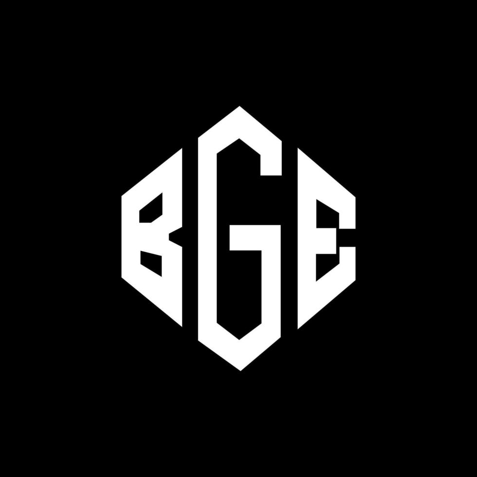 design del logo della lettera bge con forma poligonale. design del logo a forma di poligono e cubo bge. bge modello di logo vettoriale esagonale colori bianco e nero. bge monogramma, logo aziendale e immobiliare.