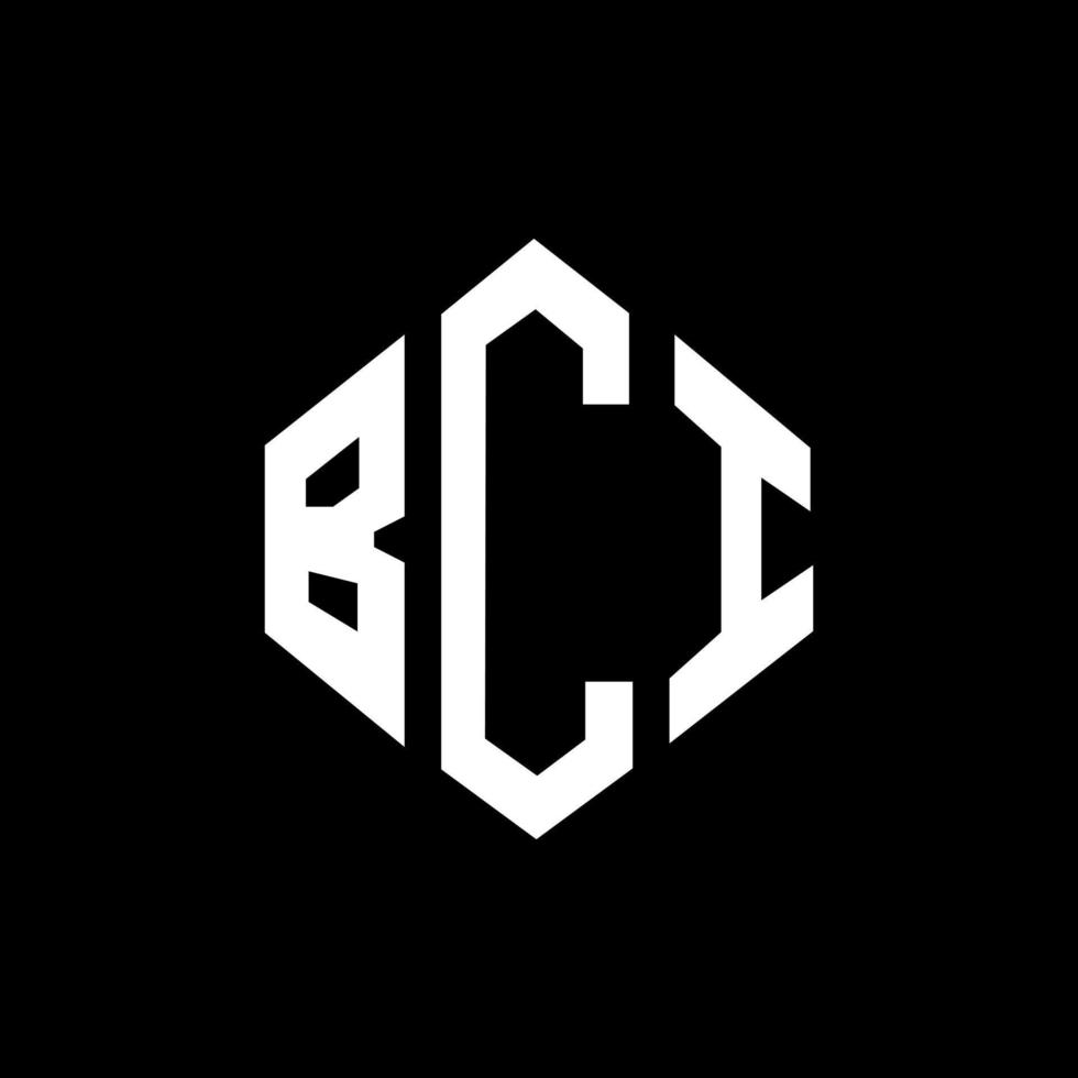 design del logo della lettera bci con forma poligonale. bci poligono e design del logo a forma di cubo. bci modello di logo vettoriale esagonale colori bianco e nero. monogramma bci, logo aziendale e immobiliare.