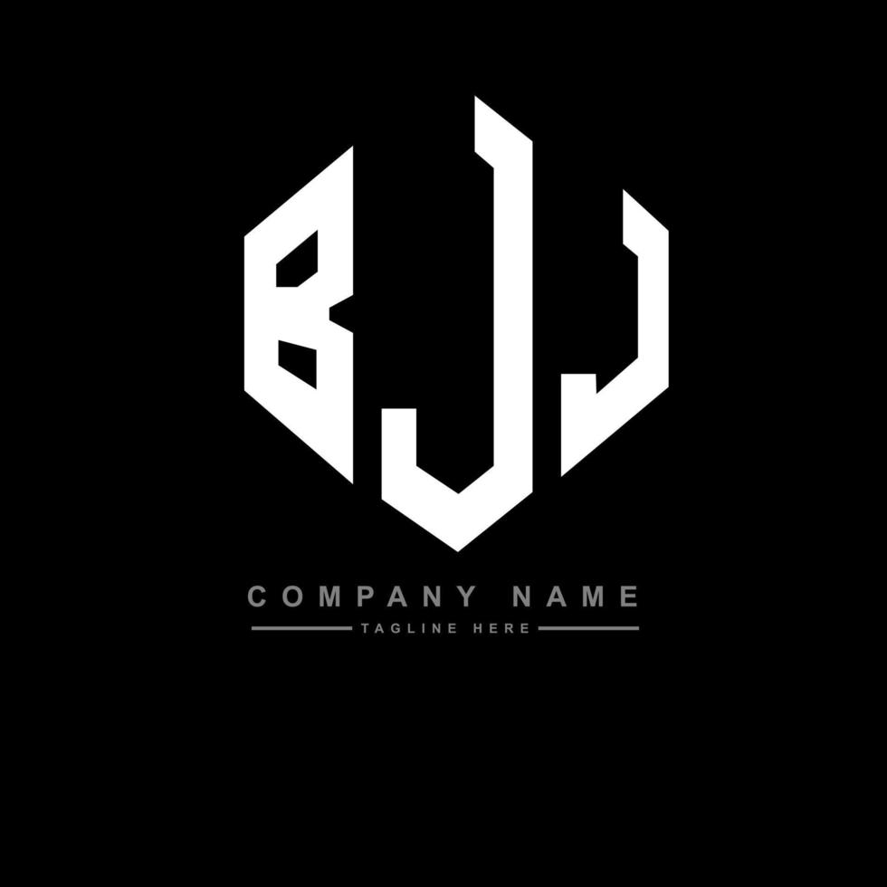 design del logo della lettera bjj con forma poligonale. bjj poligono e design del logo a forma di cubo. bjj esagonale modello logo vettoriale colori bianco e nero. monogramma bjj, logo aziendale e immobiliare.