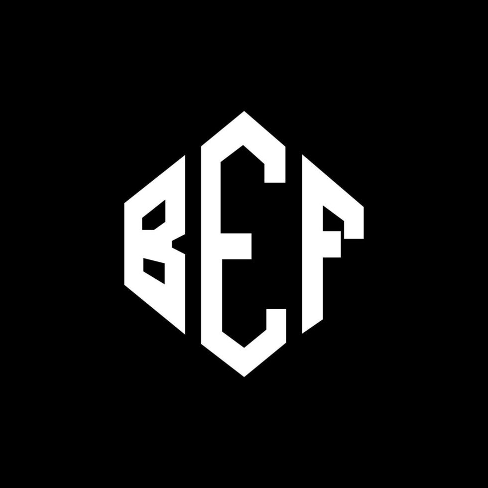 design del logo della lettera bef con forma poligonale. design del logo a forma di poligono e cubo bef. bef esagono modello logo vettoriale colori bianco e nero. bef monogramma, logo aziendale e immobiliare.
