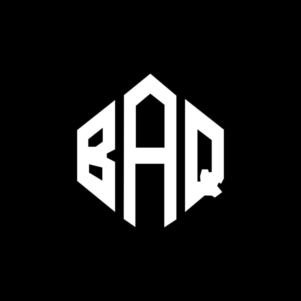 design del logo della lettera baq con forma poligonale. baq poligono e design del logo a forma di cubo. baq esagonale modello logo vettoriale colori bianco e nero. monogramma baq, logo aziendale e immobiliare.