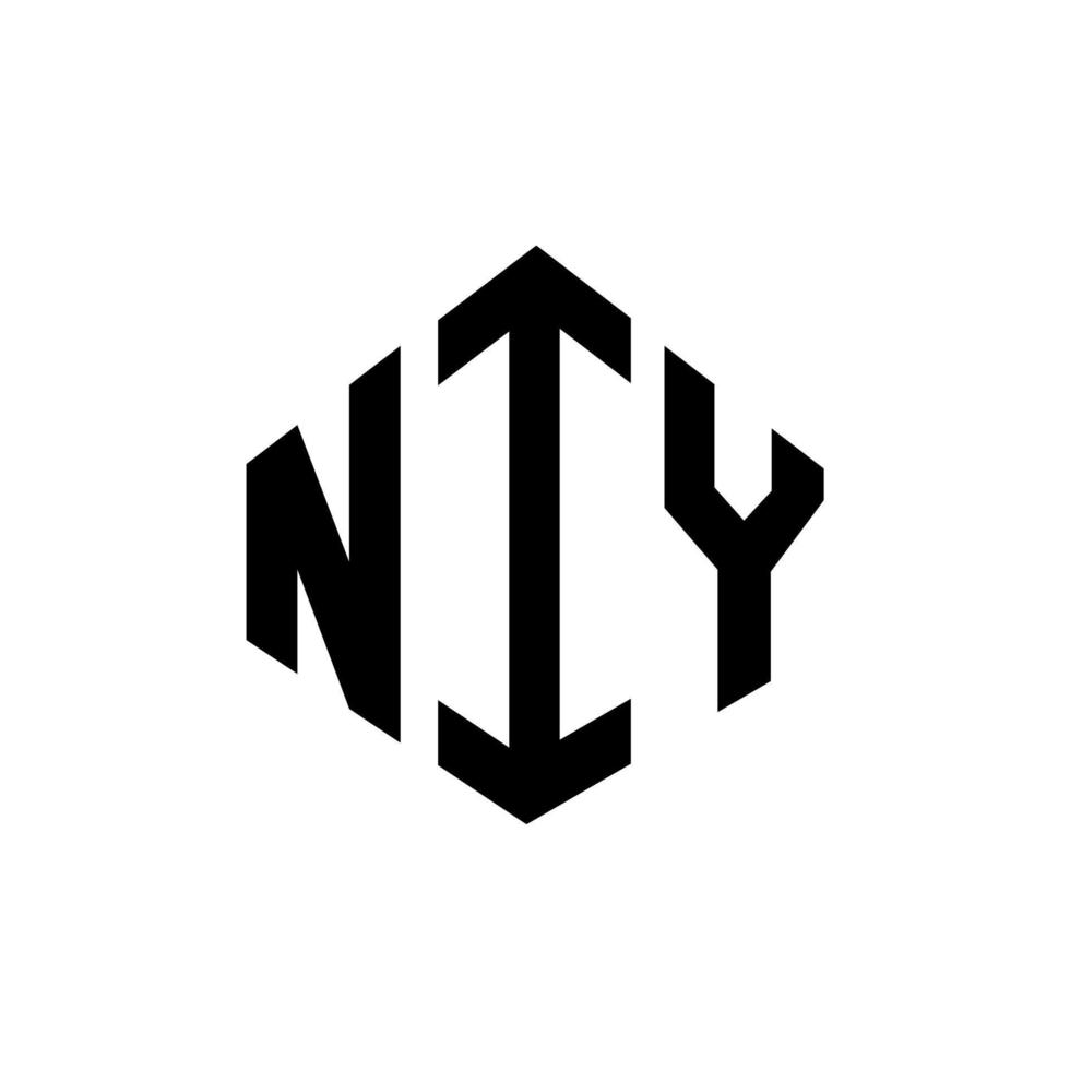 niy lettera logo design con forma poligonale. niy poligono e design del logo a forma di cubo. niy modello di logo vettoriale esagonale colori bianco e nero. niy monogramma, logo aziendale e immobiliare.