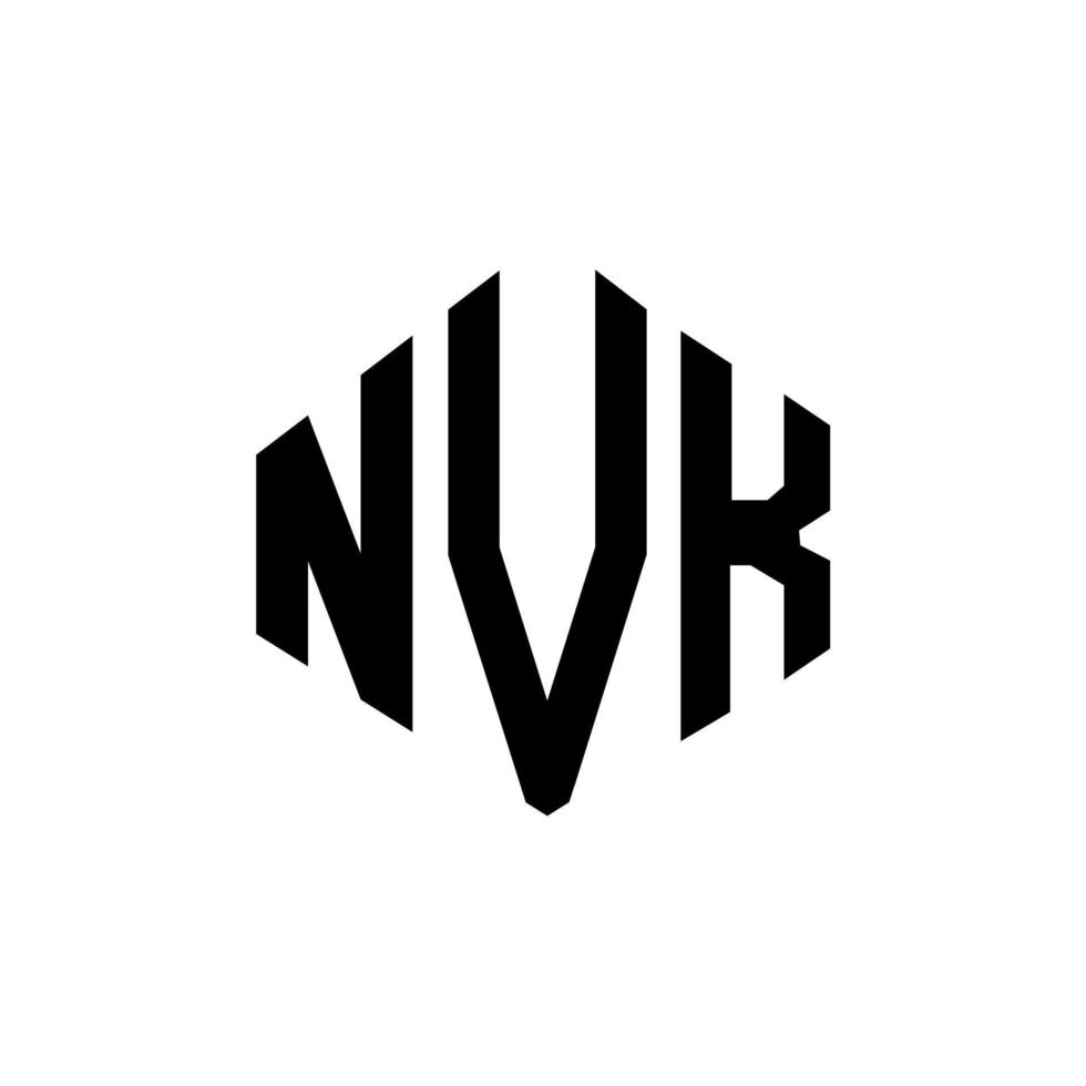design del logo della lettera nvk con forma poligonale. nvk poligono e design del logo a forma di cubo. modello di logo vettoriale esagonale nvk colori bianco e nero. monogramma nvk, logo aziendale e immobiliare.