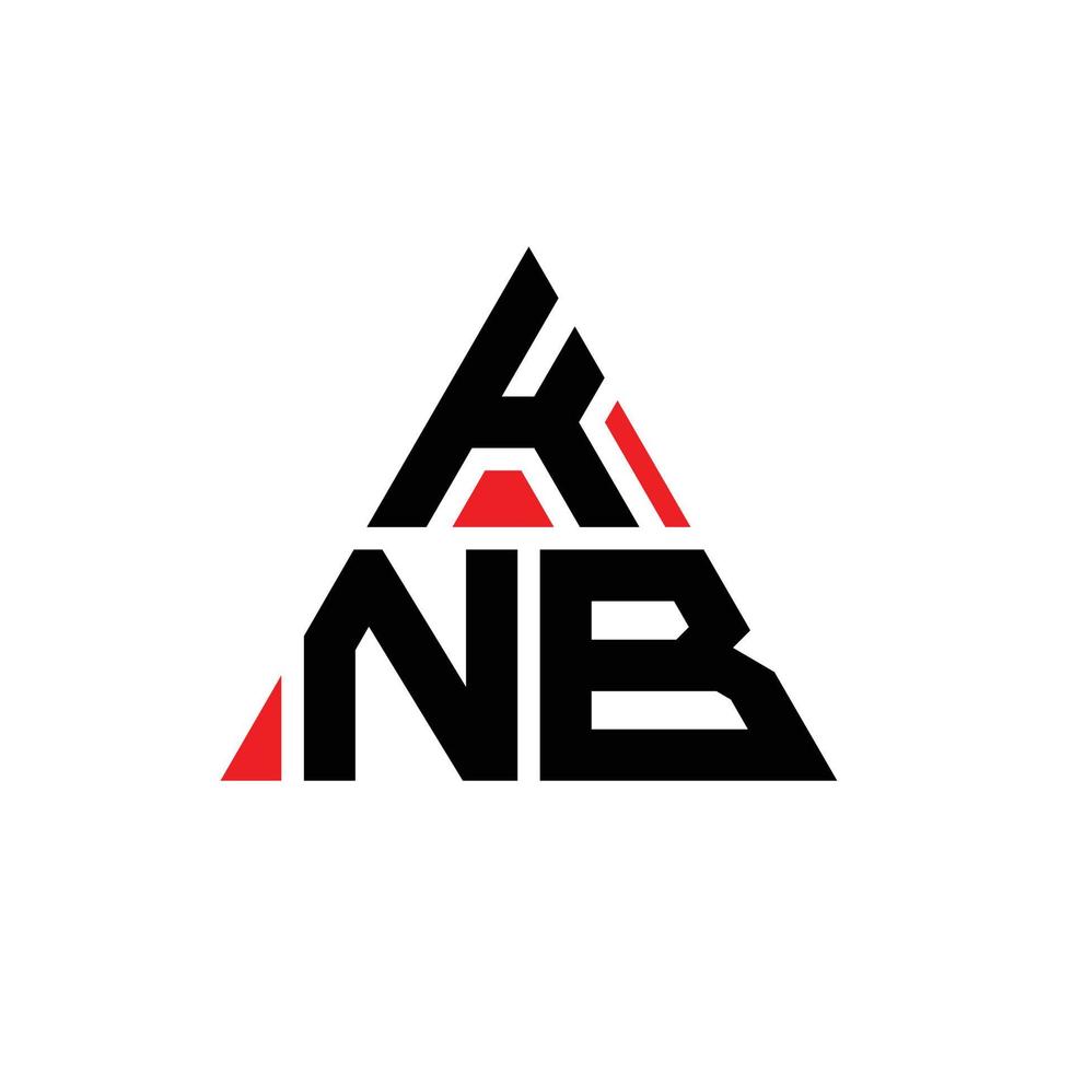 logo della lettera triangolare knb con forma triangolare. monogramma di design del logo del triangolo knb. modello di logo vettoriale triangolo knb con colore rosso. logo triangolare knb logo semplice, elegante e lussuoso.