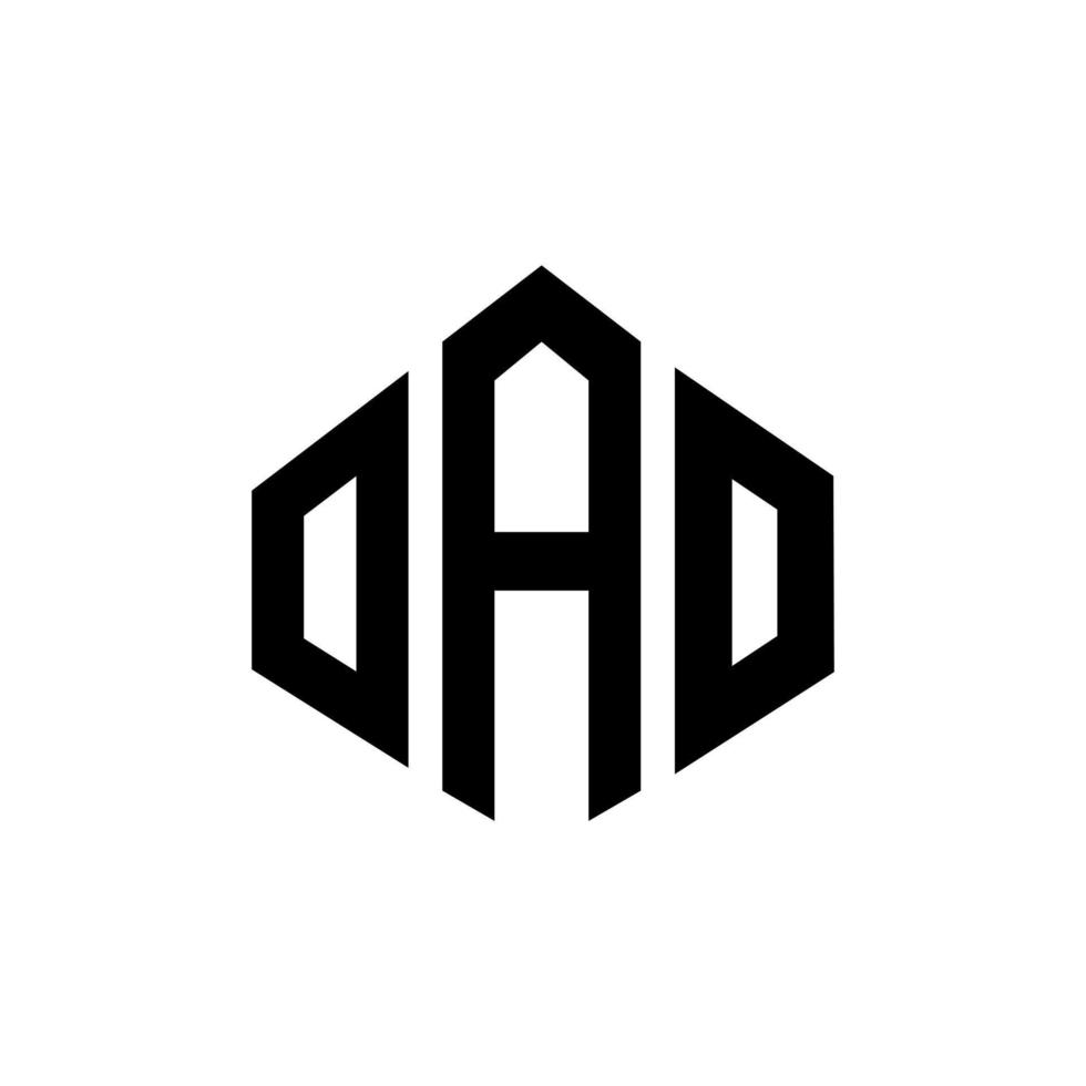 oao lettera logo design con forma poligonale. oao poligono e design del logo a forma di cubo. oao modello di logo vettoriale esagonale colori bianco e nero. monogramma oao, logo aziendale e immobiliare.