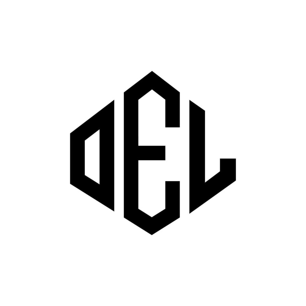 oel lettera logo design con forma poligonale. oel poligono e design del logo a forma di cubo. oel modello di logo vettoriale esagonale colori bianco e nero. monogramma oel, logo aziendale e immobiliare.