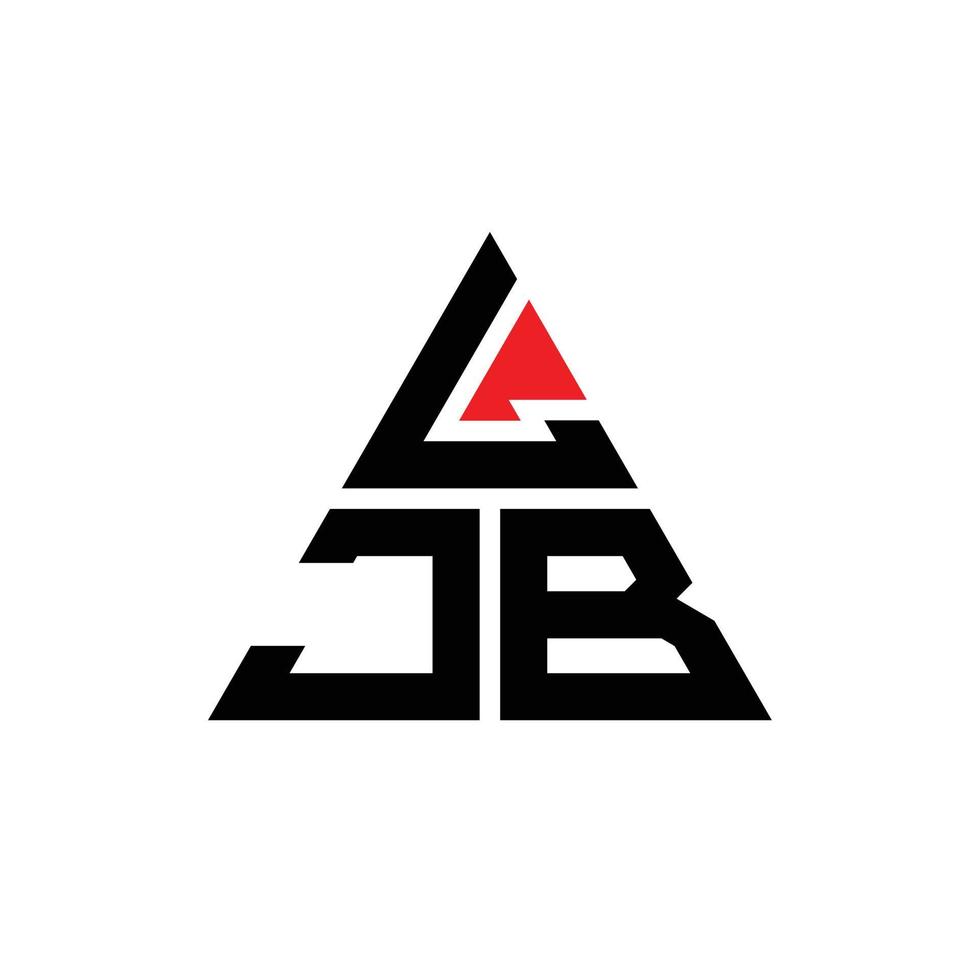 ljb triangolo logo lettera design con forma triangolare. ljb triangolo logo design monogramma. modello di logo vettoriale triangolo ljb con colore rosso. ljb logo triangolare logo semplice, elegante e lussuoso.