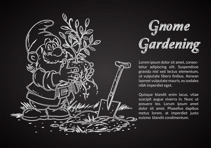 Illustrazione di vettore di gnome disegnato gesso gratis