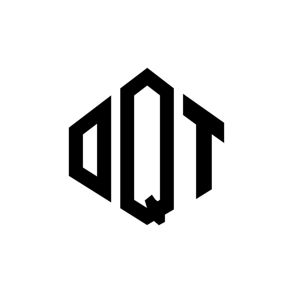 oqt lettera logo design con forma poligonale. oqt poligono e design del logo a forma di cubo. oqt modello di logo vettoriale esagonale colori bianco e nero. oqt monogramma, logo aziendale e immobiliare.