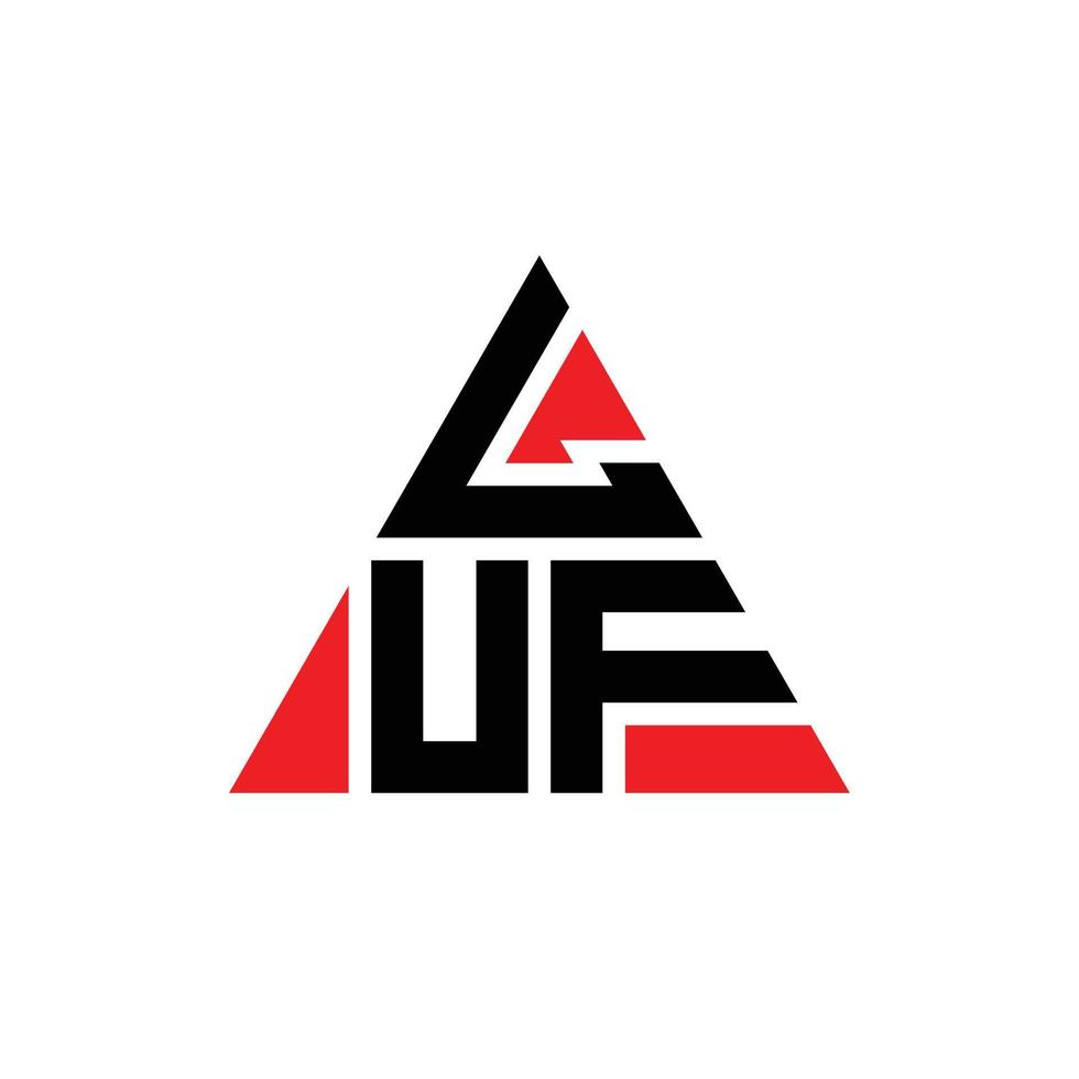 luf triangolo lettera logo design con forma triangolare. luf triangolo logo design monogramma. modello di logo vettoriale triangolo luf con colore rosso. luf logo triangolare logo semplice, elegante e lussuoso.