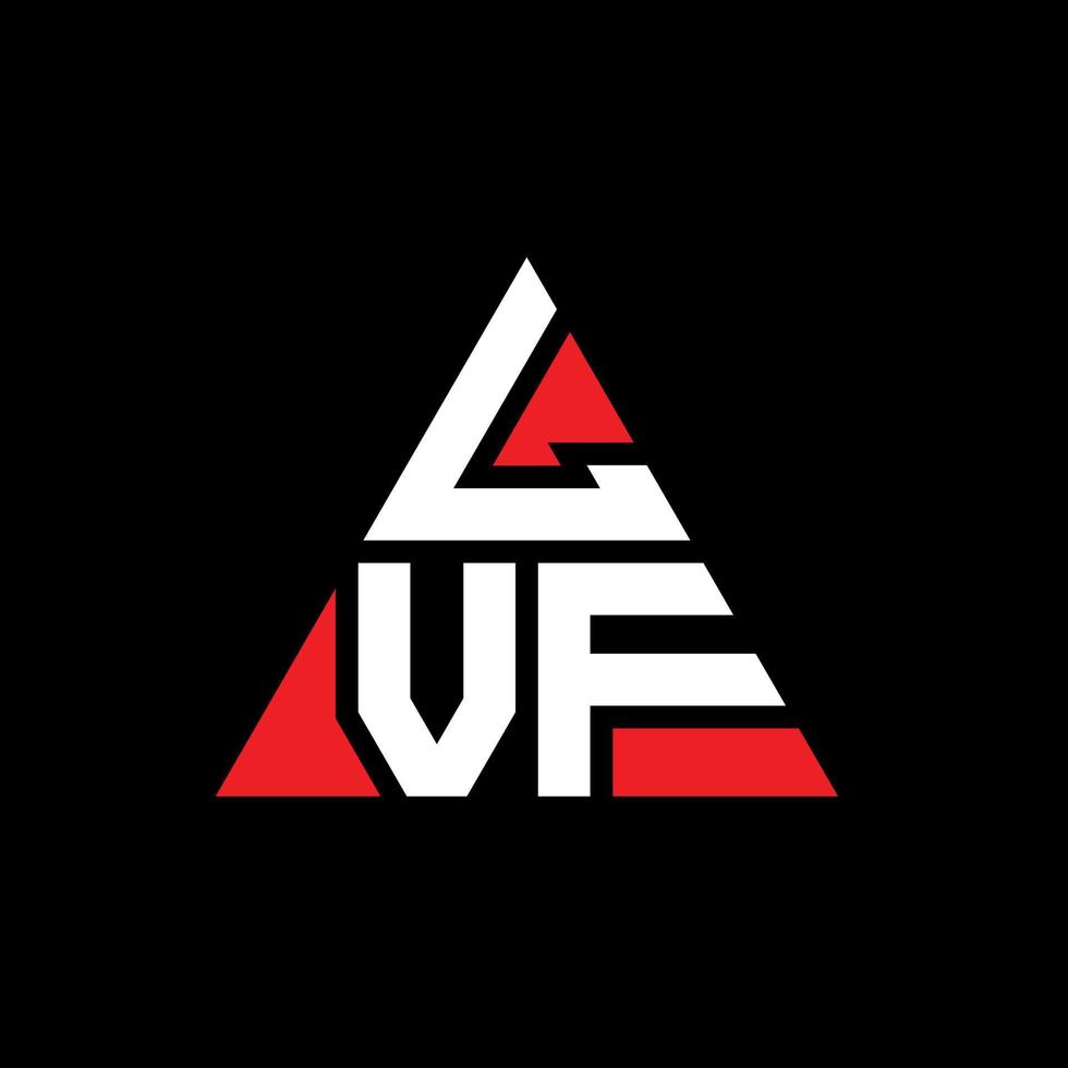 logo lettera triangolo lvf con forma triangolare. lvf triangolo logo design monogramma. modello di logo vettoriale triangolo lvf con colore rosso. logo triangolare lvf logo semplice, elegante e lussuoso.