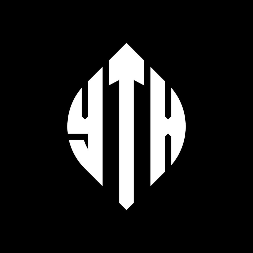 design del logo della lettera del cerchio ytx con forma circolare ed ellittica. ytx lettere ellittiche con stile tipografico. le tre iniziali formano un logo circolare. ytx cerchio emblema astratto monogramma lettera marchio vettore. vettore