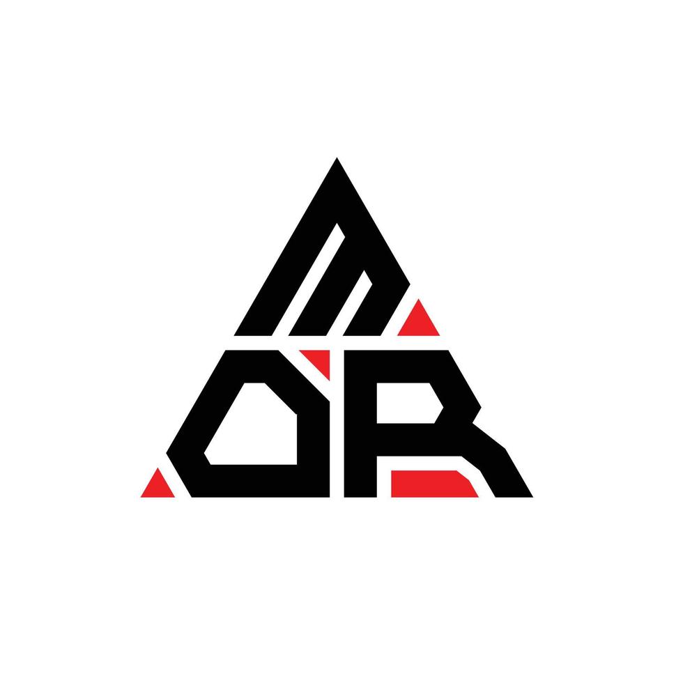 mor triangolo logo design lettera con forma triangolare. monogramma di design del logo del triangolo mor. mor triangolo modello di logo vettoriale con colore rosso. mor logo triangolare logo semplice, elegante e lussuoso.