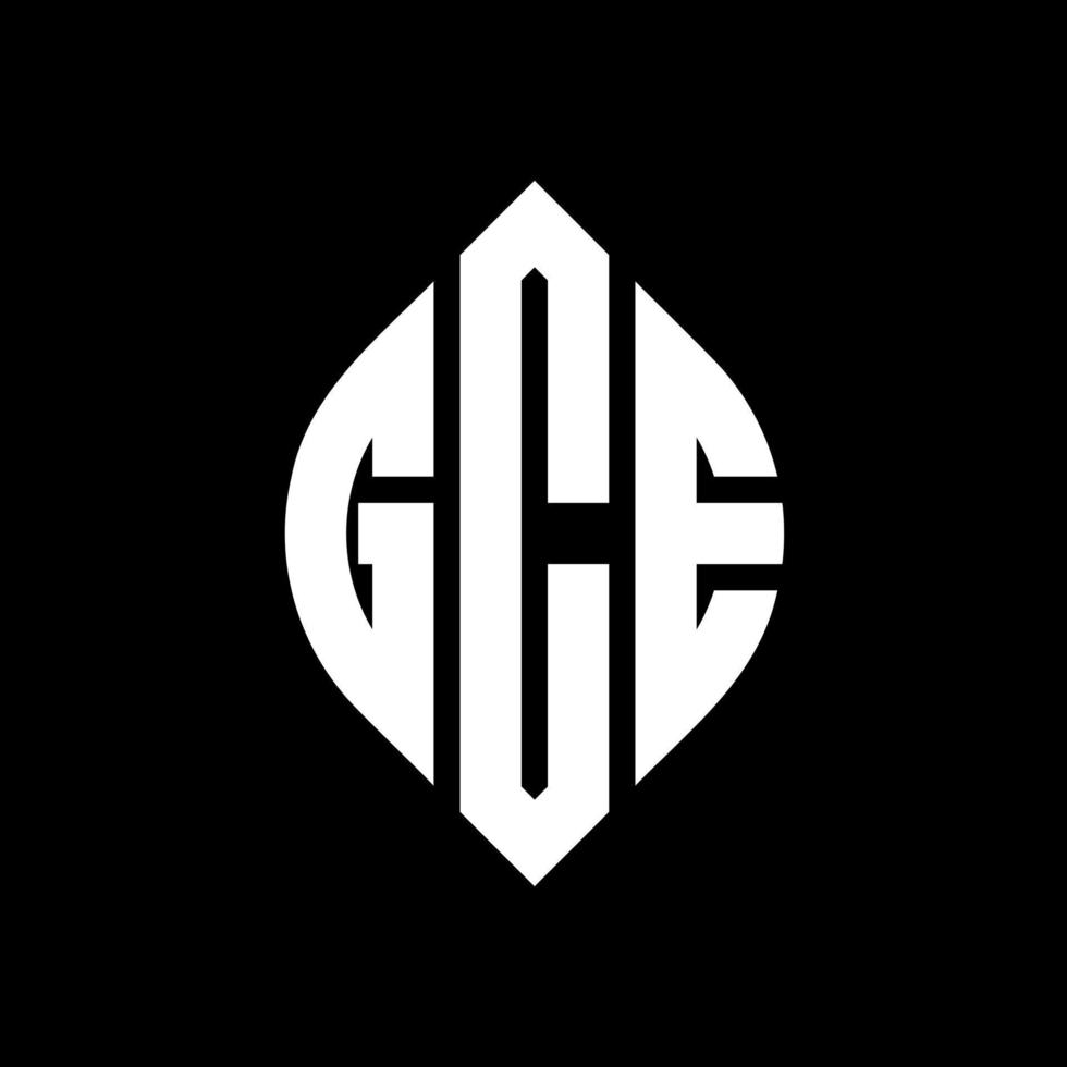 design del logo della lettera del cerchio gce con forma circolare ed ellittica. lettere di ellisse gce con stile tipografico. le tre iniziali formano un logo circolare. gce cerchio emblema astratto monogramma lettera marchio vettore. vettore