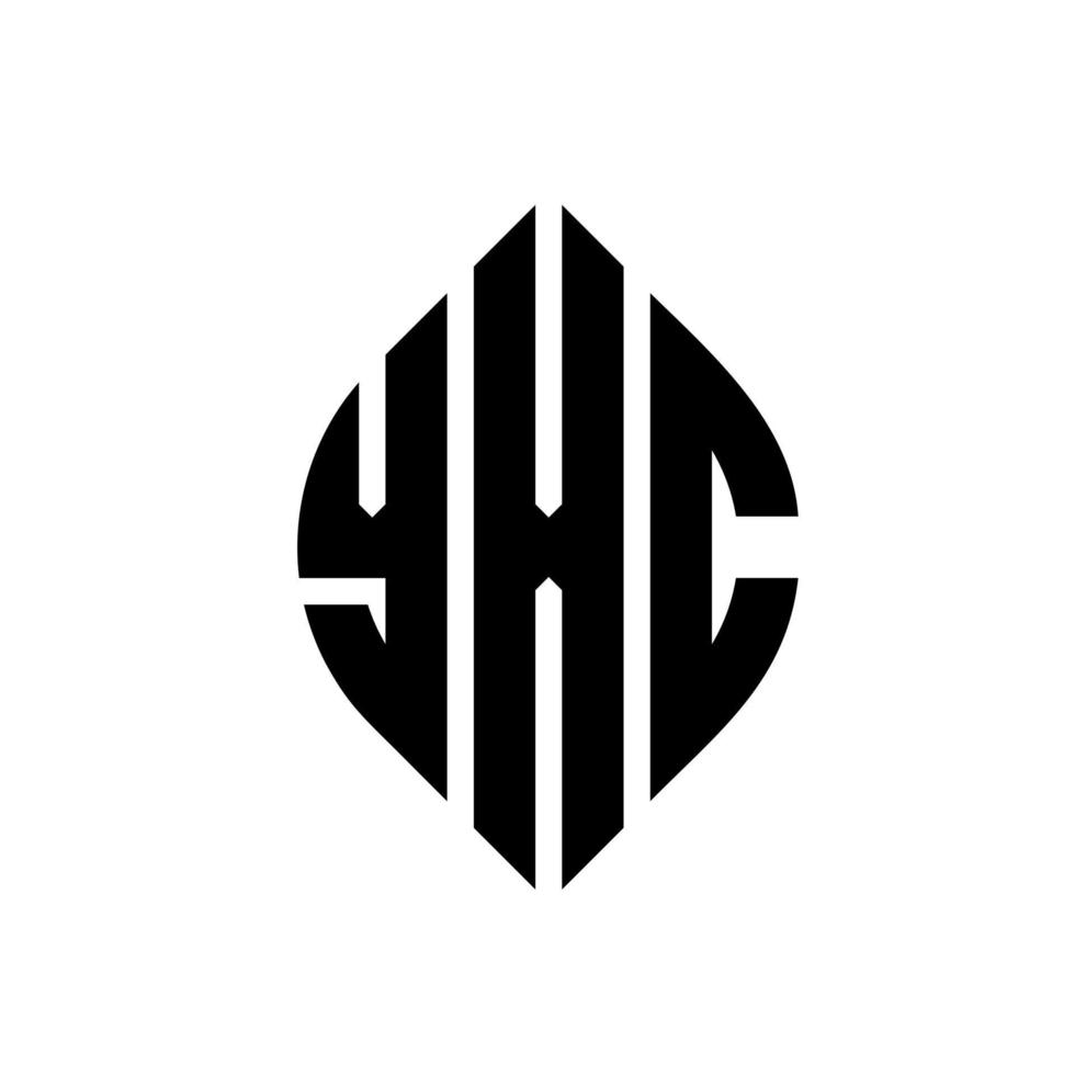 design del logo della lettera del cerchio yxc con forma circolare ed ellittica. lettere di ellisse yxc con stile tipografico. le tre iniziali formano un logo circolare. yxc cerchio emblema astratto monogramma lettera marchio vettore. vettore