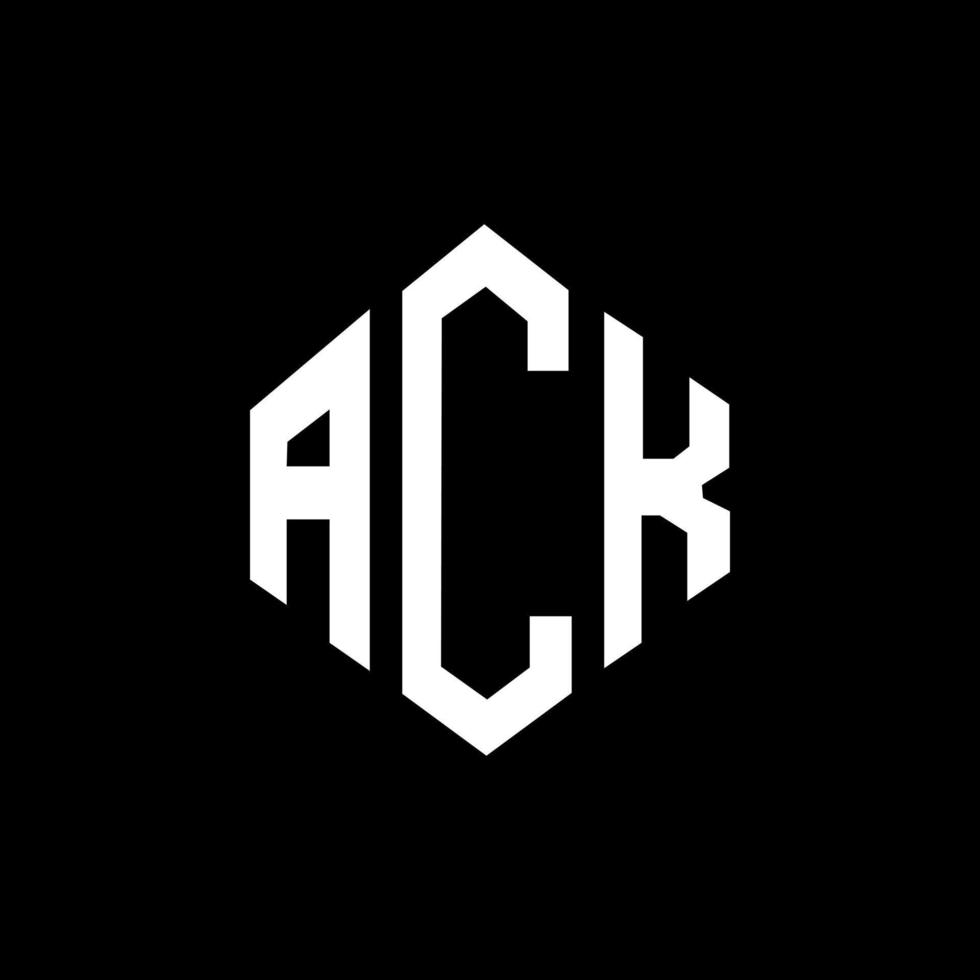 design del logo della lettera di ck con forma poligonale. design del logo a forma di poligono e cubo. colore bianco e nero del modello di logo di vettore di esagono ack. monogramma ack, logo aziendale e immobiliare.