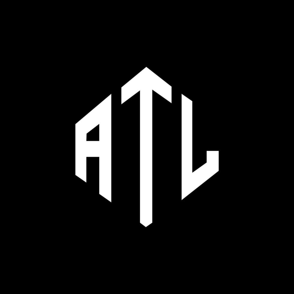 design del logo della lettera atl con forma poligonale. design del logo a forma di poligono e cubo atl. atl esagonale modello logo vettoriale colori bianco e nero. monogramma atl, logo aziendale e immobiliare.