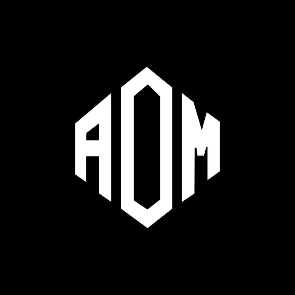 design del logo della lettera aom con forma poligonale. aom poligono e design del logo a forma di cubo. aom esagono logo modello vettoriale colori bianco e nero. monogramma aom, logo aziendale e immobiliare.