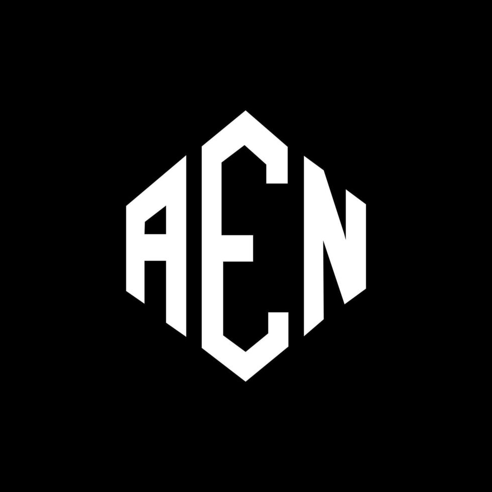 aen lettera logo design con forma poligonale. aen poligono e design del logo a forma di cubo. modello di logo vettoriale esagonale aen colori bianco e nero. monogramma aen, logo aziendale e immobiliare.