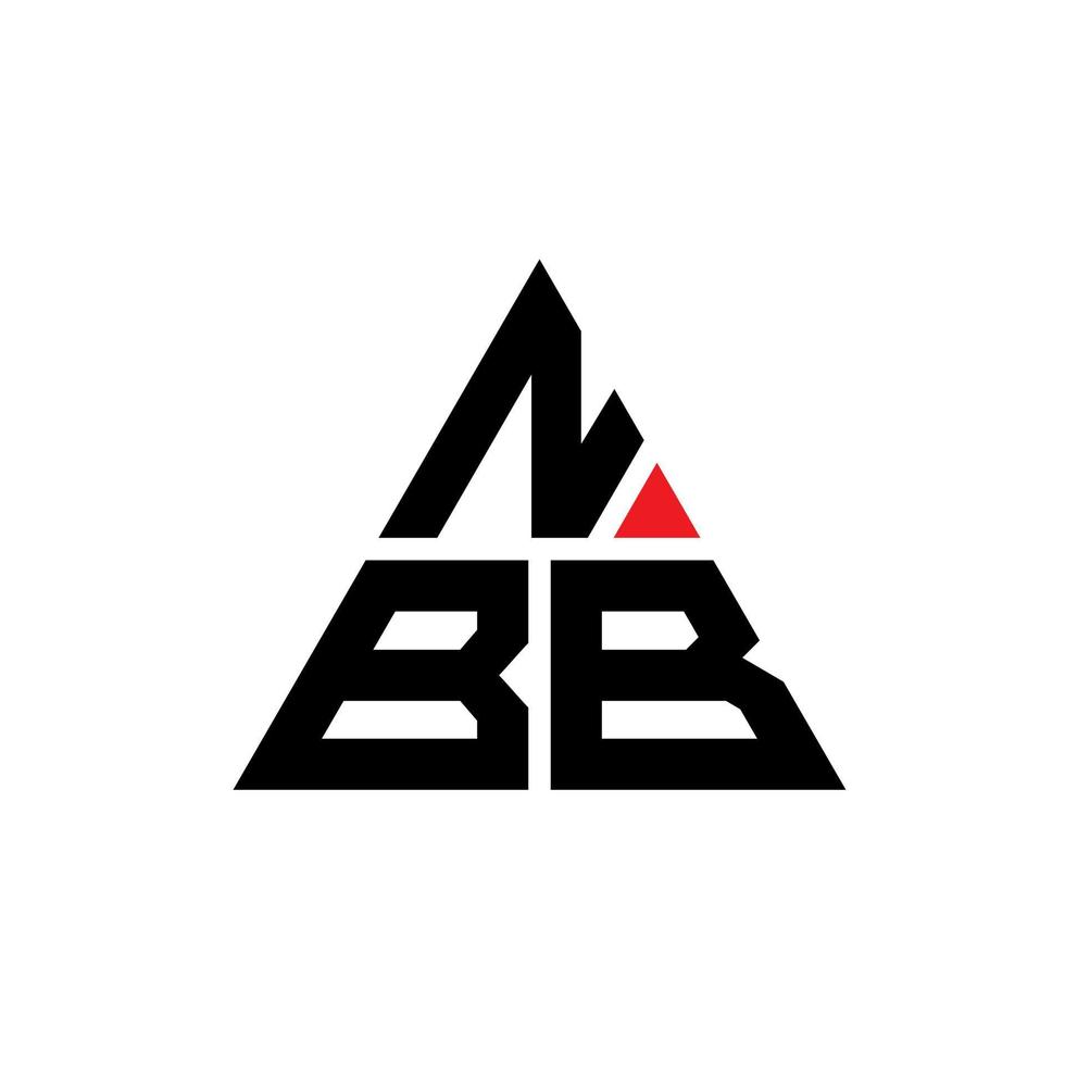 design del logo della lettera triangolare nbb con forma triangolare. monogramma di design del logo del triangolo nbb. modello di logo vettoriale triangolo nbb con colore rosso. logo triangolare nbb logo semplice, elegante e lussuoso.