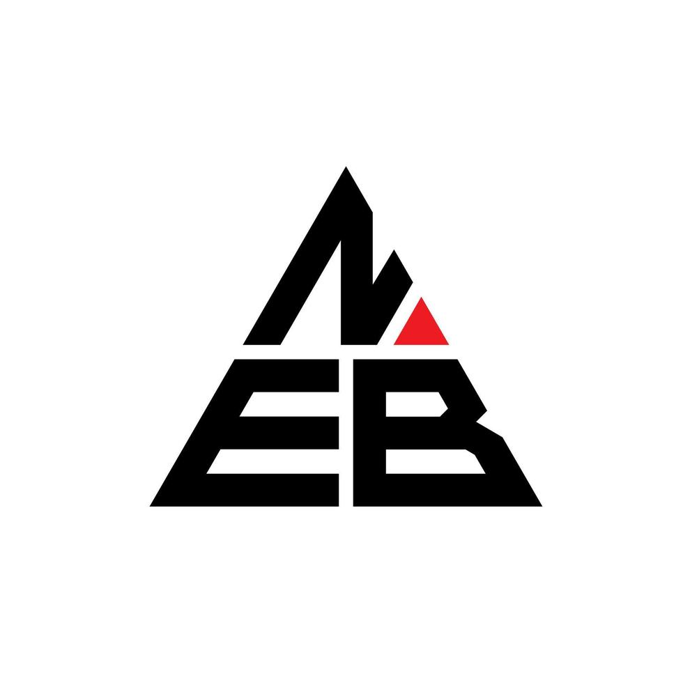 Neb triangolo lettera logo design con forma triangolare. neb triangolo logo design monogramma. modello di logo vettoriale triangolo neb con colore rosso. neb logo triangolare logo semplice, elegante e lussuoso.