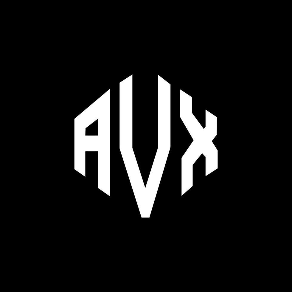 design del logo della lettera avx con forma poligonale. avx poligono e design del logo a forma di cubo. avx modello di logo vettoriale esagonale colori bianco e nero. monogramma avx, logo aziendale e immobiliare.