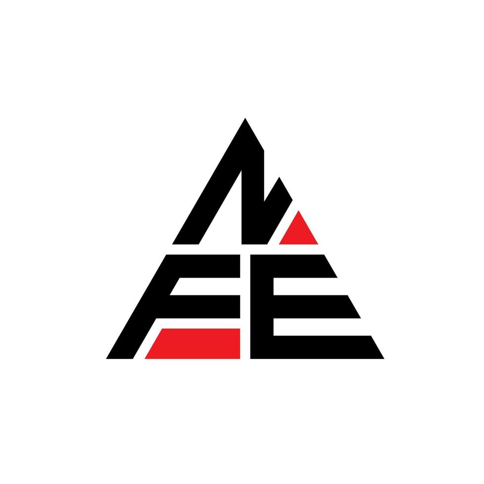 design del logo della lettera triangolare nfe con forma triangolare. Monogramma di design del logo del triangolo nfe. modello di logo vettoriale triangolo nfe con colore rosso. logo triangolare nfe logo semplice, elegante e lussuoso.