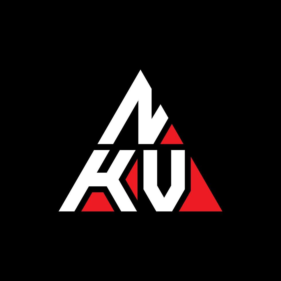 design del logo della lettera del triangolo nkv con forma triangolare. monogramma di design del logo del triangolo nkv. modello di logo vettoriale triangolo nkv con colore rosso. logo triangolare nkv logo semplice, elegante e lussuoso.