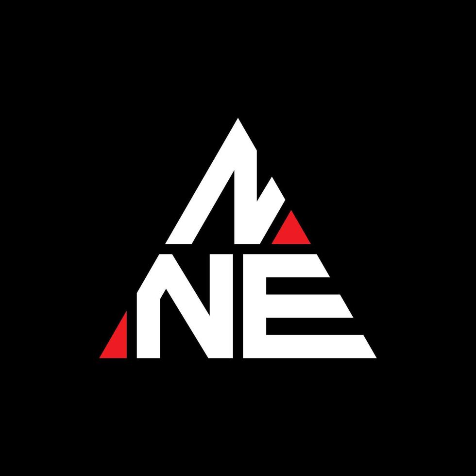 design del logo della lettera triangolare nne con forma triangolare. nne triangolo logo design monogramma. modello di logo vettoriale triangolo nne con colore rosso. nne logo triangolare logo semplice, elegante e lussuoso.