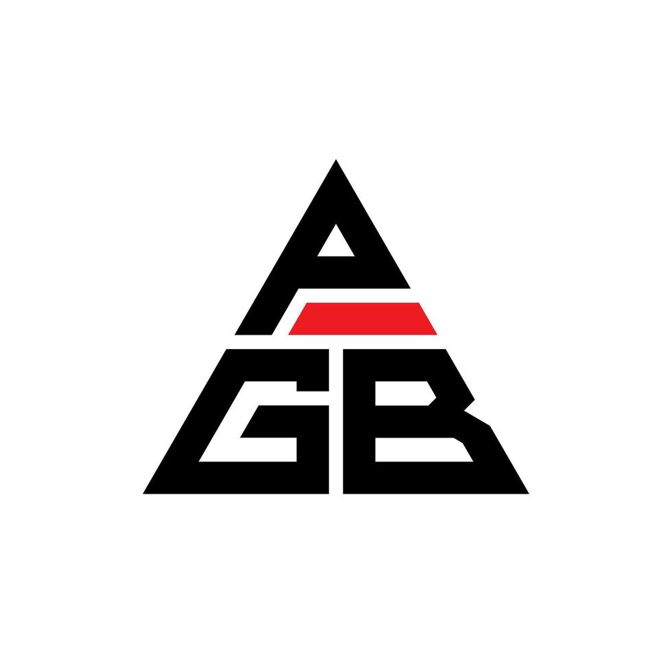 design del logo della lettera triangolare pgb con forma triangolare. monogramma di progettazione del logo del triangolo pgb. modello di logo vettoriale triangolo pgb con colore rosso. logo triangolare pgb logo semplice, elegante e lussuoso.