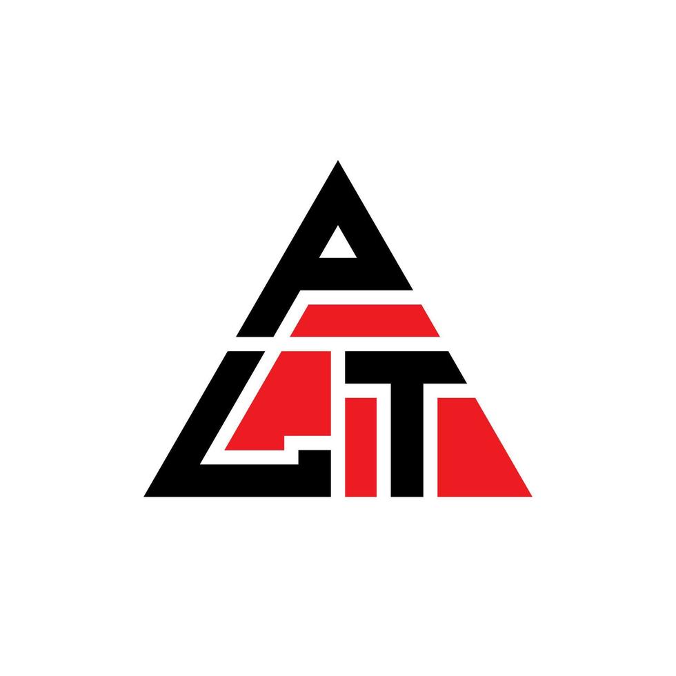 design del logo della lettera triangolare plt con forma triangolare. monogramma del design del logo del triangolo plt. modello di logo vettoriale triangolo plt con colore rosso. plt logo triangolare logo semplice, elegante e lussuoso.