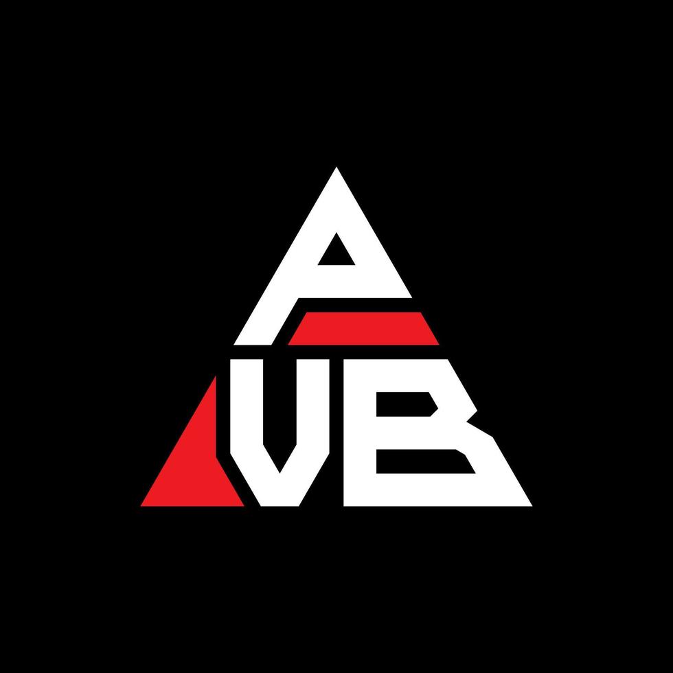 design del logo della lettera triangolare pvb con forma triangolare. monogramma di progettazione del logo del triangolo pvb. modello di logo vettoriale triangolo pvb con colore rosso. logo triangolare pvb logo semplice, elegante e lussuoso.