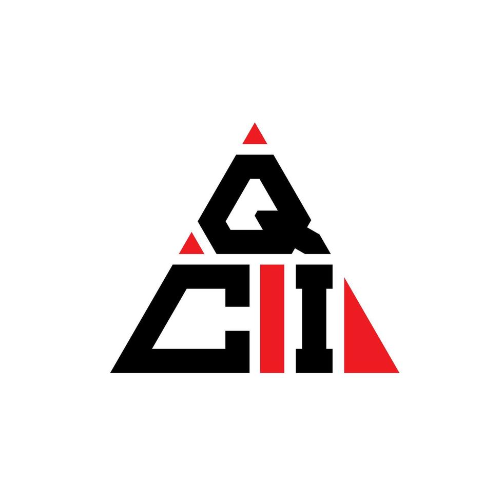 design del logo della lettera del triangolo qci con forma triangolare. qci triangolo logo design monogramma. modello di logo vettoriale triangolo qci con colore rosso. logo triangolare qci logo semplice, elegante e lussuoso.